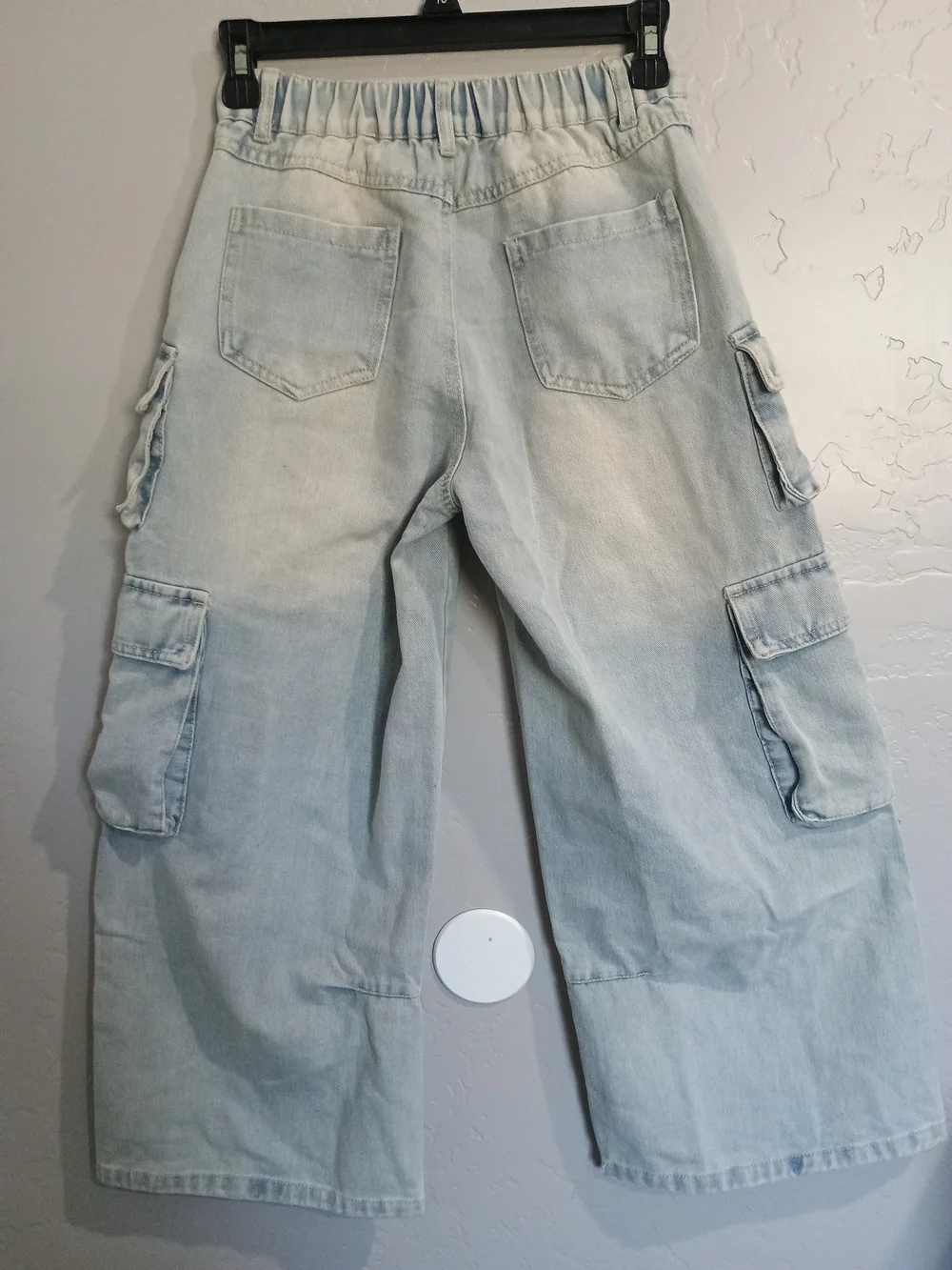 Kids Light Blue Cargo Jeans with Multi-Pocket Design